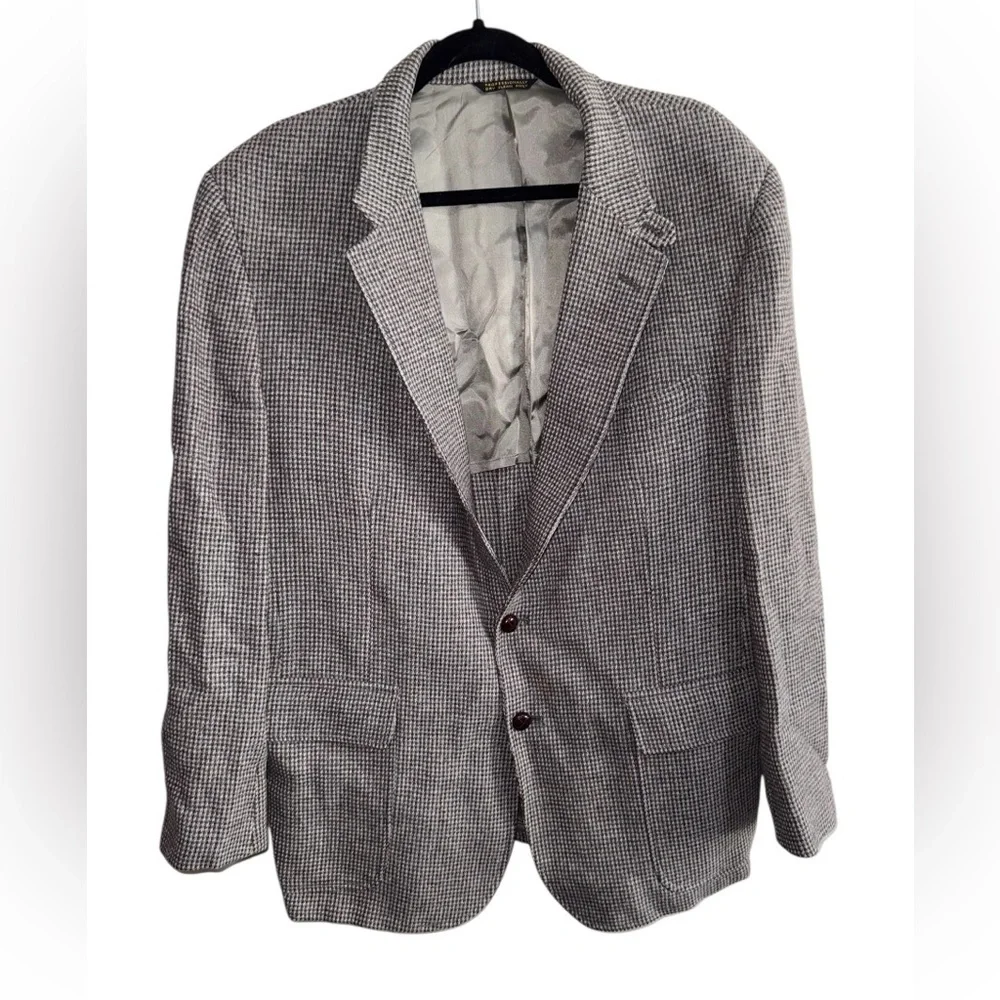 Cricketeer Wool Houndstooth Blazer Men’s (Fits 42R Large) Made in USA